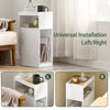 SoBuy FBT171-WN, Slim Bedside Table, Narrow Nightstand with Drawer and Shelf, Modern Side Table for Bedroom and Living Room, White, W20 x D35 x H60cm