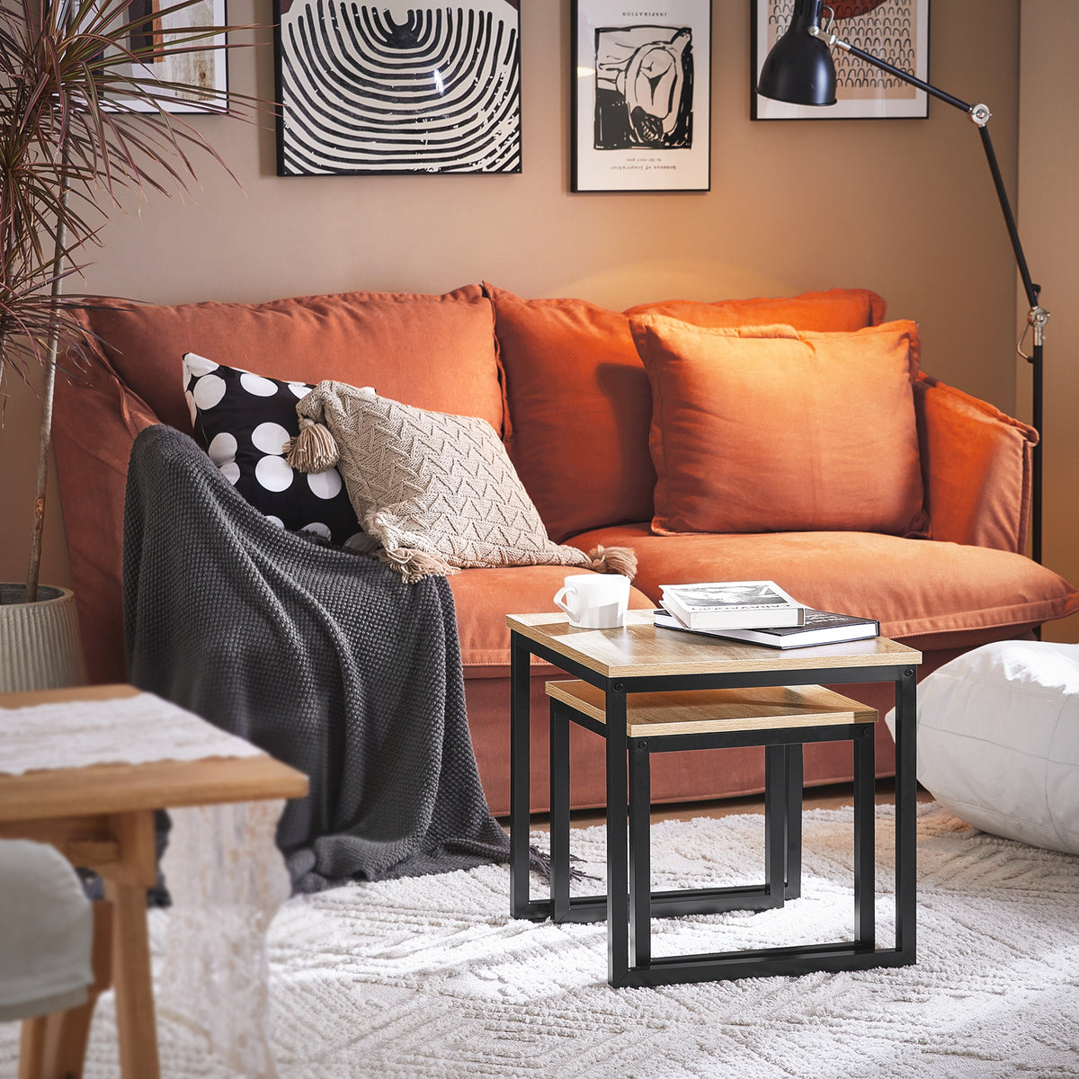 Pre-sale SoBuy FBT42-N, Nesting Tables, Set of 2 Coffee Table Side Table End Table, Wood