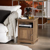 SoBuy FBT151-BR, Bedside Table Nightstand Side Table End Table Side Cabinet with Door Vintage, Brown