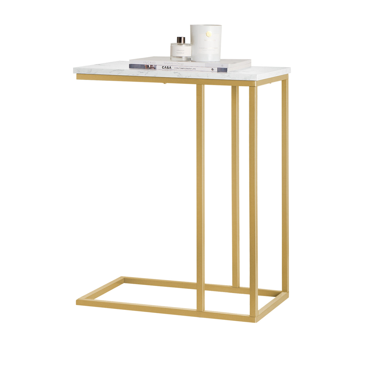 SoBuy FBT87-G, Side Table End Table Coffee Tea Table, Bed Sofa Side Table Laptop Table, Gold