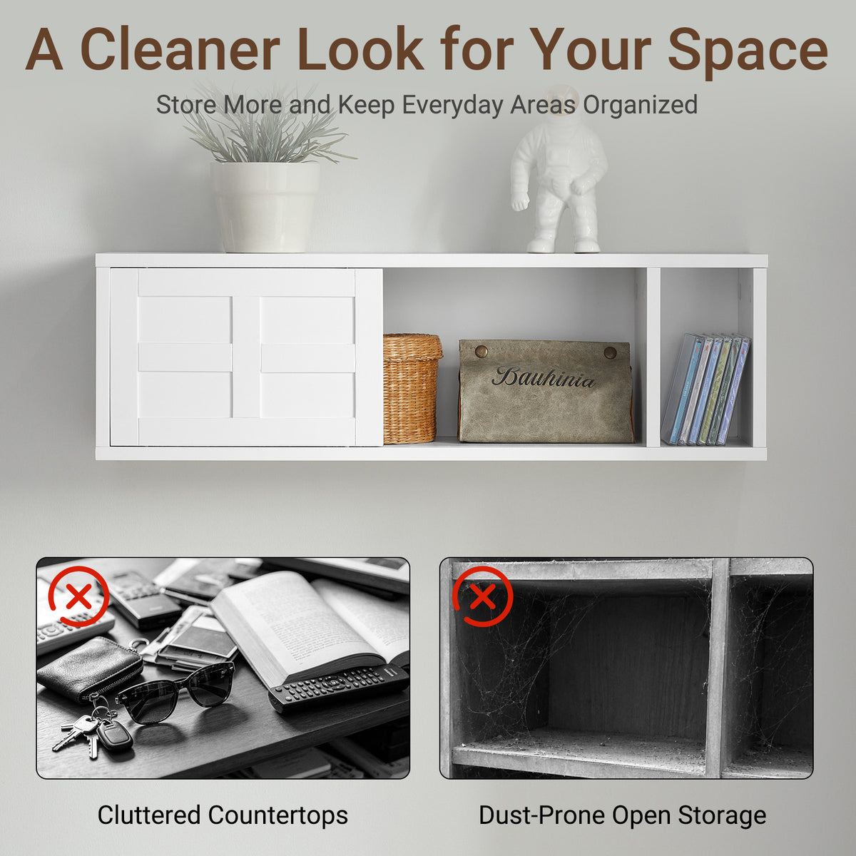 SoBuy FHK18-W wall storage cabinet complete specifications and features