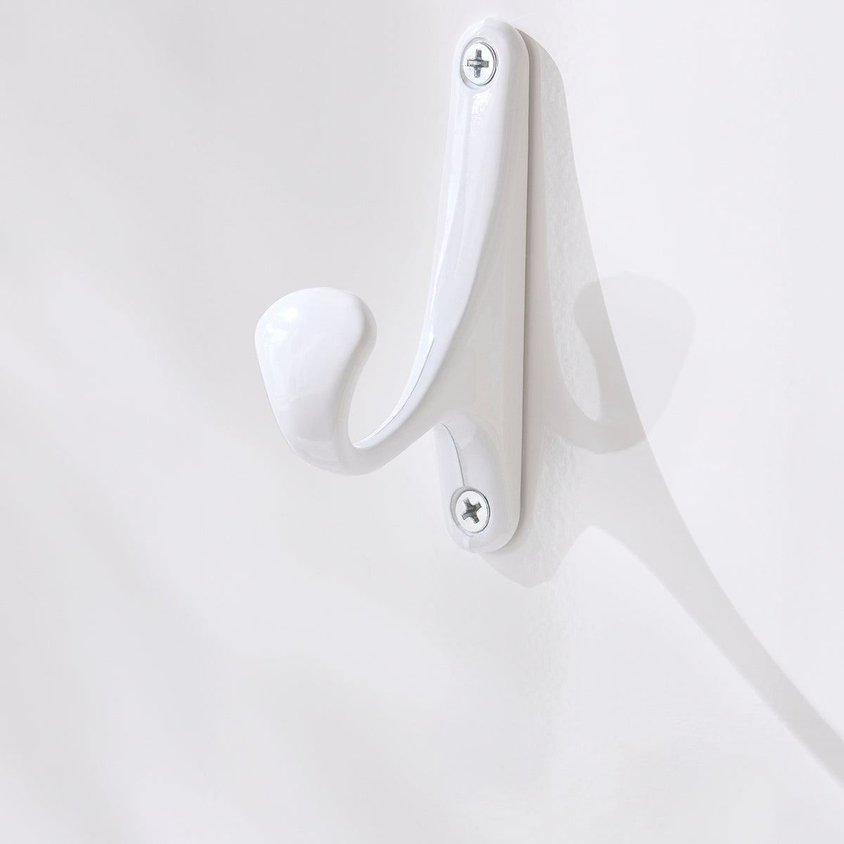 SoBuy FHK36-W, Wall Coat Rack Wall Shelf Wall Panel Wardrobe Panel with 4 Hooks High Gloss White, White