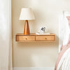 SoBuy FHK37-N, Floating Shelf with 2 Drawers, Wall Shelf for Bedroom, Entryway & Living Room, Solid Beech Wood, W60 x D20 x H10cm, Natural