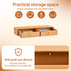 SoBuy FHK37-N, Floating Shelf with 2 Drawers, Wall Shelf for Bedroom, Entryway & Living Room, Solid Beech Wood, W60 x D20 x H10cm, Natural