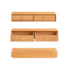 SoBuy FHK37-N, Floating Shelf with 2 Drawers, Wall Shelf for Bedroom, Entryway & Living Room, Solid Beech Wood, W60 x D20 x H10cm, Natural
