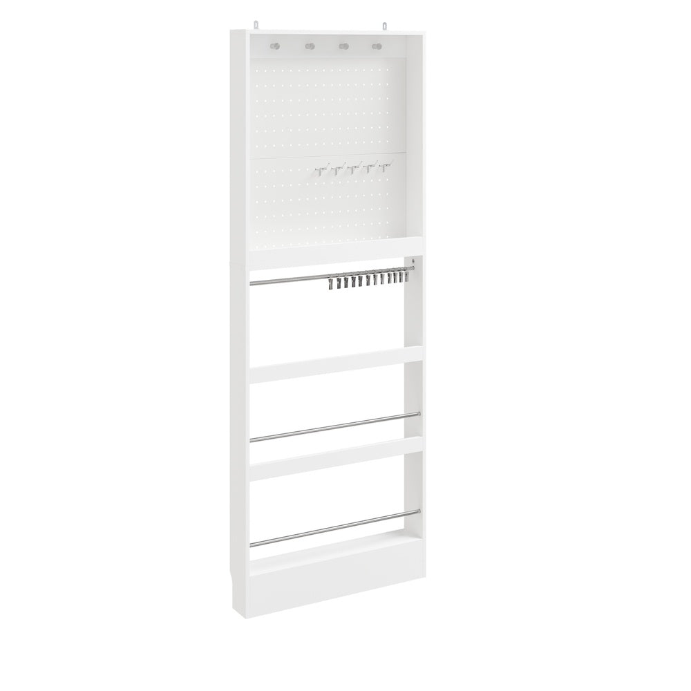 SoBuy FHK39-W, Slim Hall Tree with Coat Rack & Shoe Storage, 3-in-1, White, 70x12x190cm - view 1