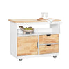 SoBuy FKW107-II-WN, Kitchen Cabinet Cupboard Kitchen Island Kitchen Storage Trolley, White
