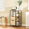 SoBuy FKW111-N, Kitchen Cart with Drawers and Shelves Compact Trolley Island Unit with Wheels, Storage Cabinet, Tea Trolley, Vegetable Stand, Small Sideboard Natural Wood Color 89x53x37cm