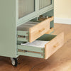SoBuy FKW114-GR, Kitchen Island Kitchen Storage Trolley Sideboard on Wheels, Green
