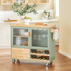 SoBuy FKW114-GR, Kitchen Island Kitchen Storage Trolley Sideboard on Wheels, Green