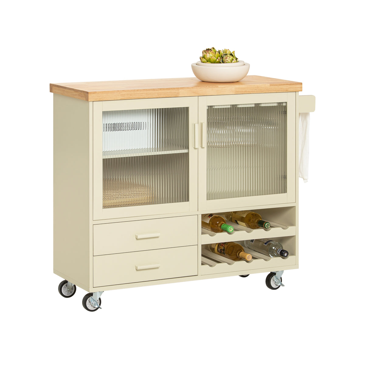 SoBuy FKW114MI, Kitchen Island Kitchen Storage Trolley Sideboard on W