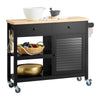 SoBuy FKW115-SCH, Kitchen Trolley Cart Storage Trolley Kitchen Cabinet Sideboard, Black