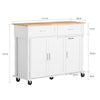 SoBuy FKW116-WN, Kitchen Island Kitchen Storage Trolley Mobile Kitchen Cabinet Cupboard Sideboard, White