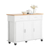 SoBuy FKW116-WN, Kitchen Island Kitchen Storage Trolley Mobile Kitchen Cabinet Cupboard Sideboard, White