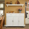 SoBuy FKW116-WN, Kitchen Island Kitchen Storage Trolley Mobile Kitchen Cabinet Cupboard Sideboard, White