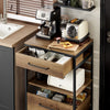 SoBuy FKW118-PF, Industrial Vintage Style Kitchen Trolley Cart Kitchen Storage Trolley Serving Trolley, Brown
