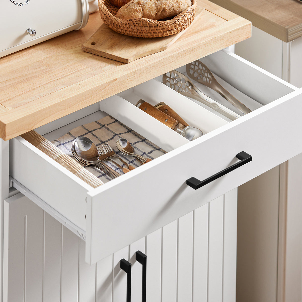 SoBuy FKW119-WN, Kitchen Storage Trolley Mobile Kitchen Cabinet Cupboard, White