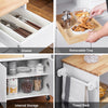 SoBuy FKW123-WN, Kitchen Trolley Kitchen Storage Trolley Mobile Kitchen Cabinet with Rubber Wood Worktop, White