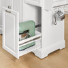 SoBuy FKW128-ST, Kitchen Island on Wheels Rolling Storage Trolley with Expandable Worktop Kitchen Storage Unit Cabinet Sideboard Perfect for Kitchen Organisation W130 x D46/71 x H91cm White