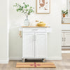 SoBuy FKW13-II-WN, Kitchen Cabinet Kitchen Storage Trolley Cart with Bamboo Worktop, 1 Large Cupboard and 1 Drawer, White