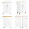 SoBuy FKW13-II-WN, Kitchen Cabinet Kitchen Storage Trolley Cart with Bamboo Worktop, 1 Large Cupboard and 1 Drawer, White