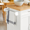 SoBuy FKW13-WN, Kitchen Cabinet Kitchen Storage Trolley Cart with Bamboo Worktop, 1 Large Cupboard and 1 Drawer, White
