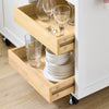 SoBuy FKW131-WN, Rolling Kitchen Storage Islands & Carts Storage Trolley with Rubberwood Worktop, Free-Standing Kitchen Units for Dining Room & Coffee Station W92 x D42 x H87 cm White