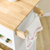 SoBuy FKW131-WN, Rolling Kitchen Storage Islands & Carts Storage Trolley with Rubberwood Worktop, Free-Standing Kitchen Units for Dining Room & Coffee Station W92 x D42 x H87 cm White