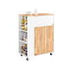 SoBuy FKW132-WN, Rolling Kitchen Storage Islands & Carts Kitchen Storage Trolley with Rubberwood Worktop, FreeStanding Units for Dining Room, Coffee Station, or Small Spaces W70 x D40 x H90 cm White