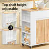 SoBuy FKW132-WN, Rolling Kitchen Storage Islands & Carts Kitchen Storage Trolley with Rubberwood Worktop, FreeStanding Units for Dining Room, Coffee Station, or Small Spaces W70 x D40 x H90 cm White