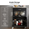 SoBuy FKW22-SCH, Kitchen Trolley Cart Storage Trolley Serving Trolley Kitchen Cabinet with Stainless Steel Worktop, Black