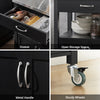 SoBuy FKW22-SCH, Kitchen Trolley Cart Storage Trolley Serving Trolley Kitchen Cabinet with Stainless Steel Worktop, Black