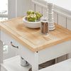 SoBuy FKW22-WN, Kitchen Trolley Cart Storage Trolley Serving Trolley Kitchen Cabinet with Rubber Wood Worktop, White