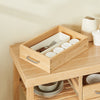SoBuy FKW26-N, Bamboo Kitchen Trolley Cart Serving Trolley with 2 Drawers and Shelves, Wood