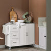 SoBuy FKW30-II-W, Kitchen Island Kitchen Cabinet Cupboard Sideboard on Wheels Kitchen Storage Trolley, White