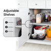 SoBuy FKW33-W, Luxury Kitchen Trolley with Large Storage Cabinet, Kitchen Island with Stainless Steel Worktop, White
