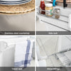 SoBuy FKW33-W, Luxury Kitchen Trolley with Large Storage Cabinet, Kitchen Island with Stainless Steel Worktop, White