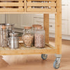 SoBuy FKW40-N, Bamboo Kitchen Serving Trolley Storage Trolley Cart with Stainless Steel Worktop, Wood