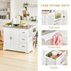 SoBuy FKW41-ST, Extendable Kitchen Island Kitchen Cabinet Sideboard Kitchen Storage Trolley with Stainless Steel Worktop, White