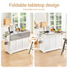 SoBuy FKW41-ST, Extendable Kitchen Island Kitchen Cabinet Sideboard Kitchen Storage Trolley with Stainless Steel Worktop, White