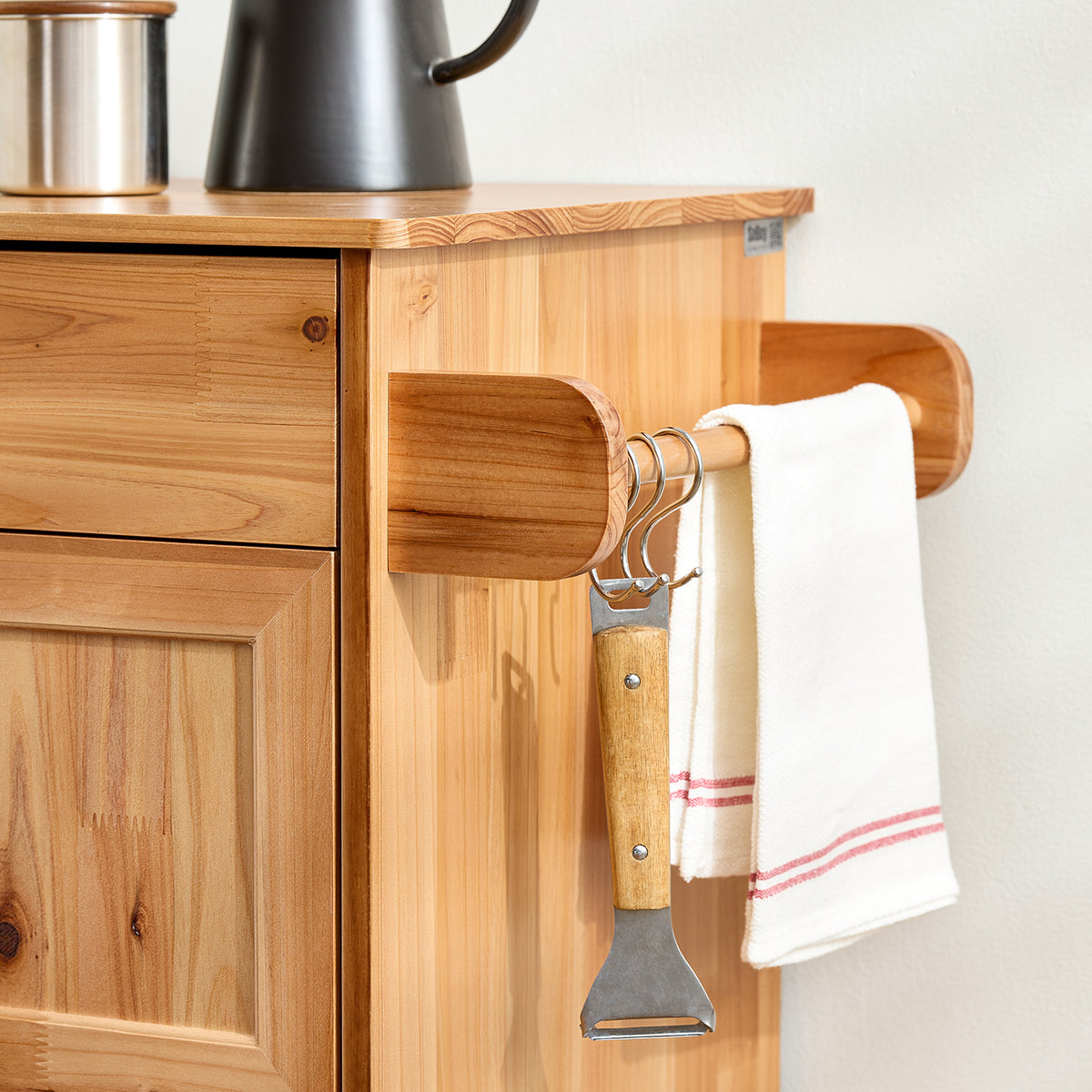Pre-sale SoBuy FKW45-N, Kitchen Trolley on Wheels Solid Wood Free-Standing Storage Unit with Wine Rack, Drawer & Cupboards, Small Kitchen Island – Ideal for Coffee Station, Dining Room, Outdoor Bar 66x38x86cm
