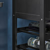 SoBuy FKW45-SCH, Kitchen Storage Trolley Serving Trolley Kitchen Storage Cabinet with Rubber Wood Worktop, Black