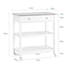 SoBuy FKW47-II-W, Kitchen Trolley Cart Storage Kitchen Island on Wheels, Rolling Island with Stainless Steel Worktop Multi-Tier Serving Organiser Unit for Pantry, Outdoor, Dining Room White 81x45x90cm