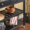 SoBuy FKW47-SCH, Kitchen Trolley Cart Kitchen Storage Trolley Serving Trolley with Stainless Steel Worktop, Black