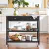 SoBuy FKW47-SCH, Kitchen Trolley Cart Kitchen Storage Trolley Serving Trolley with Stainless Steel Worktop, Black