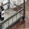 SoBuy FKW56-HG, Modern Design 3 Tiers Kitchen Trolley Serving Trolley with Wine Rack Metal & MDF, Grey