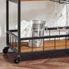SoBuy FKW56-N, Industrial Vintage Style Wood Metal 3 Tiers Kitchen Serving Trolley with Wine Rack, Wood