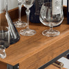 SoBuy FKW56-N, Industrial Vintage Style Wood Metal 3 Tiers Kitchen Serving Trolley with Wine Rack, Wood