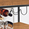 SoBuy FKW56-N, Industrial Vintage Style Wood Metal 3 Tiers Kitchen Serving Trolley with Wine Rack, Wood
