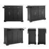 SoBuy FKW71-III-SCH, Kitchen Island on Wheels, Rolling Kitchen Storage Trolley with Extendable Worktop, 2 Drawers and Adjustable Shelves for Dining Room, Breakfast Bar Black 115x(45–71) x92 cm